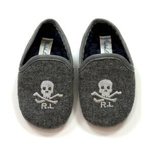 Ralph Lauren Skull & Crossbones Smoking Slippers